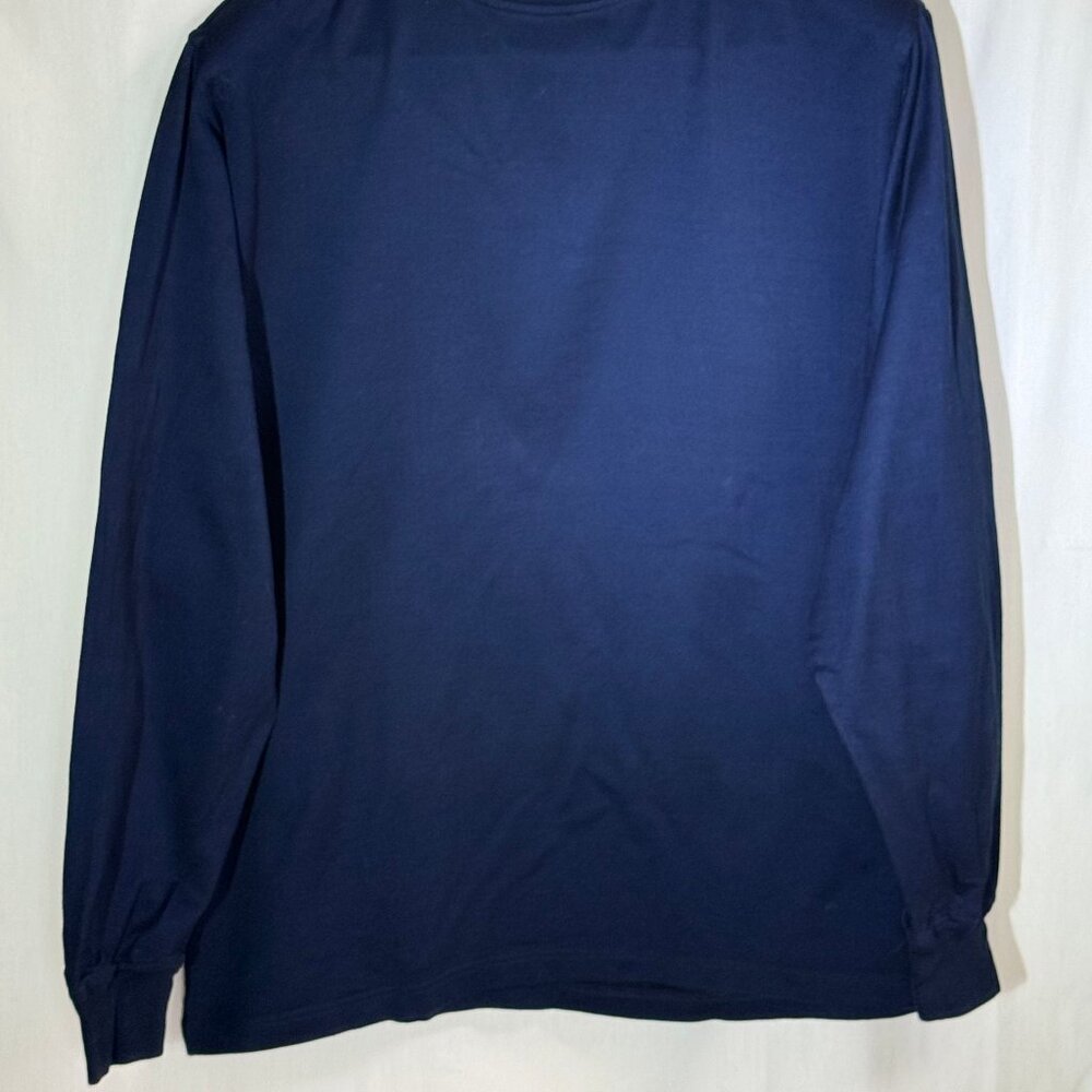 Carnoustie Men's Mock Neck 100% Cotton Long Sleeve Shirt - Midnight Blue - XL - Picture 2 of 7